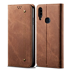 Funda de pano Cartera con Soporte para Samsung Galaxy A20s Marron