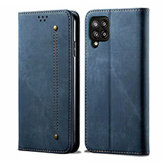 Funda de pano Cartera con Soporte para Samsung Galaxy A42 5G Azul