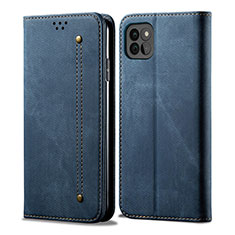 Funda de pano Cartera con Soporte para Samsung Galaxy F42 5G Azul