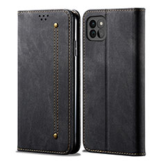 Funda de pano Cartera con Soporte para Samsung Galaxy F42 5G Negro