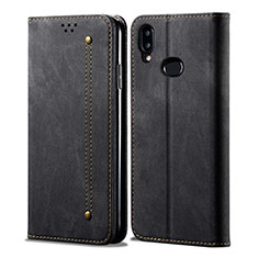 Funda de pano Cartera con Soporte para Samsung Galaxy M01s Negro