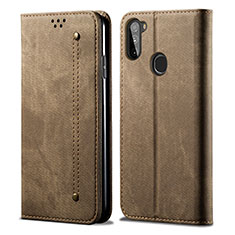 Funda de pano Cartera con Soporte para Samsung Galaxy M11 Caqui