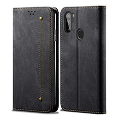 Funda de pano Cartera con Soporte para Samsung Galaxy M11 Negro