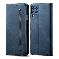 Funda de pano Cartera con Soporte para Samsung Galaxy M32 4G Azul