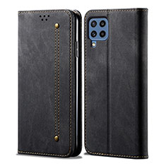 Funda de pano Cartera con Soporte para Samsung Galaxy M32 4G Negro