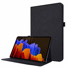 Funda de pano Cartera con Soporte para Samsung Galaxy Tab S7 11 Wi-Fi SM-T870 Negro