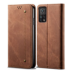 Funda de pano Cartera con Soporte para Xiaomi Mi 11T 5G Marron