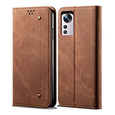 Funda de pano Cartera con Soporte para Xiaomi Mi 12 Lite 5G Marron