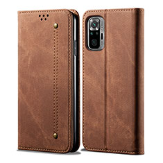 Funda de pano Cartera con Soporte para Xiaomi Poco M5S Marron