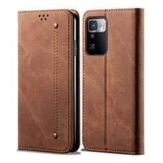 Funda de pano Cartera con Soporte para Xiaomi Poco X3 GT 5G Marron