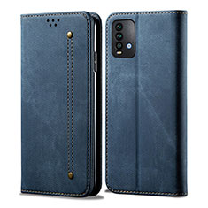 Funda de pano Cartera con Soporte para Xiaomi Redmi 9 Power Azul