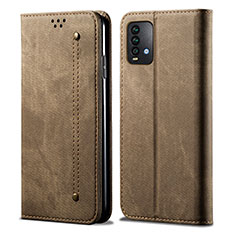 Funda de pano Cartera con Soporte para Xiaomi Redmi 9 Power Caqui