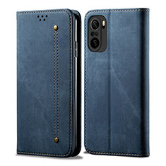 Funda de pano Cartera con Soporte para Xiaomi Redmi K40 Pro+ Plus 5G Azul