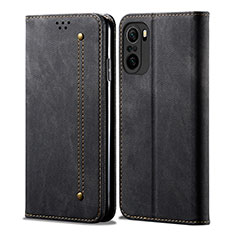 Funda de pano Cartera con Soporte para Xiaomi Redmi K40 Pro+ Plus 5G Negro