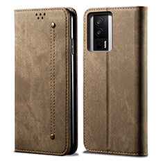 Funda de pano Cartera con Soporte para Xiaomi Redmi K60 5G Caqui