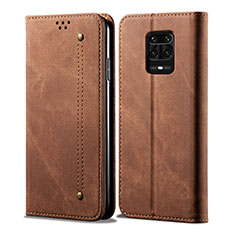 Funda de pano Cartera con Soporte para Xiaomi Redmi Note 10 Lite India Marron