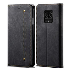 Funda de pano Cartera con Soporte para Xiaomi Redmi Note 10 Lite India Negro