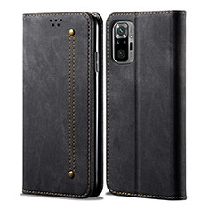 Funda de pano Cartera con Soporte para Xiaomi Redmi Note 10 Pro 4G Negro