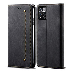 Funda de pano Cartera con Soporte para Xiaomi Redmi Note 11 5G Negro