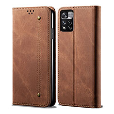 Funda de pano Cartera con Soporte para Xiaomi Redmi Note 11 Pro+ Plus 5G Marron