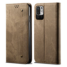 Funda de pano Cartera con Soporte para Xiaomi Redmi Note 11 SE 5G Caqui