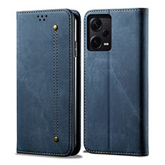 Funda de pano Cartera con Soporte para Xiaomi Redmi Note 12 Explorer Azul