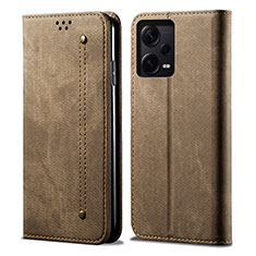 Funda de pano Cartera con Soporte para Xiaomi Redmi Note 12 Explorer Caqui