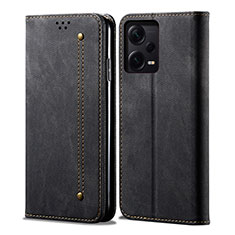 Funda de pano Cartera con Soporte para Xiaomi Redmi Note 12 Pro 5G Negro