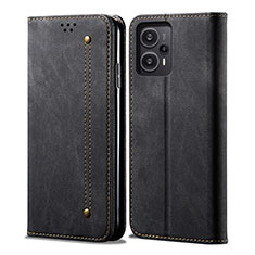 Funda de pano Cartera con Soporte para Xiaomi Redmi Note 12 Turbo 5G Negro