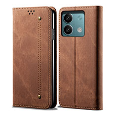 Funda de pano Cartera con Soporte para Xiaomi Redmi Note 13 Pro 5G Marron