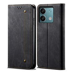 Funda de pano Cartera con Soporte para Xiaomi Redmi Note 13 Pro 5G Negro