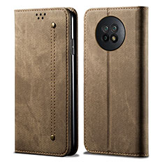 Funda de pano Cartera con Soporte para Xiaomi Redmi Note 9T 5G Caqui