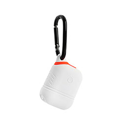 Funda de Silicona con Mosqueton Enchufe para AirPods Carcasa de Carga Z03 Blanco