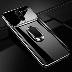Funda Dura Plastico Rigida Carcasa Espejo 360 Grados con Magnetico Anillo de dedo Soporte para OnePlus 7 Pro Negro