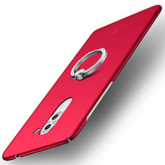 Funda Dura Plastico Rigida Carcasa Mate con Anillo de dedo Soporte A01 para Huawei GR5 (2017) Rojo