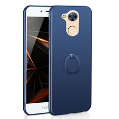 Funda Dura Plastico Rigida Carcasa Mate con Anillo de dedo Soporte A01 para Huawei Honor 6A Azul