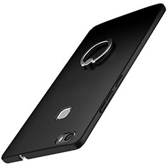 Funda Dura Plastico Rigida Carcasa Mate con Anillo de dedo Soporte A01 para Huawei Honor V8 Max Negro