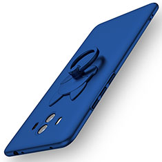 Funda Dura Plastico Rigida Carcasa Mate con Anillo de dedo Soporte A01 para Huawei Mate 10 Azul