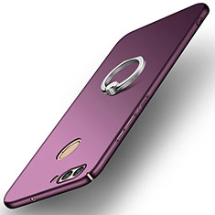 Funda Dura Plastico Rigida Carcasa Mate con Anillo de dedo Soporte A01 para Huawei Nova 2 Morado