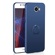 Funda Dura Plastico Rigida Carcasa Mate con Anillo de dedo Soporte A01 para Huawei Y5 II Y5 2 Azul