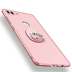 Funda Dura Plastico Rigida Carcasa Mate con Anillo de dedo Soporte A01 para Huawei Y9 (2018) Oro Rosa