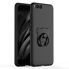 Funda Dura Plastico Rigida Carcasa Mate con Anillo de dedo Soporte A01 para Xiaomi Mi 6 Negro