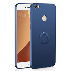 Funda Dura Plastico Rigida Carcasa Mate con Anillo de dedo Soporte A01 para Xiaomi Redmi Y1 Azul
