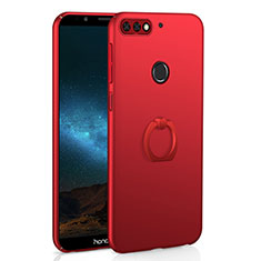 Funda Dura Plastico Rigida Carcasa Mate con Anillo de dedo Soporte A03 para Huawei Enjoy 8 Rojo