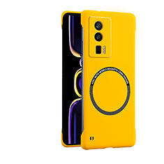 Funda Dura Plastico Rigida Carcasa Mate con Mag-Safe Magnetic para Xiaomi Poco F5 Pro 5G Amarillo