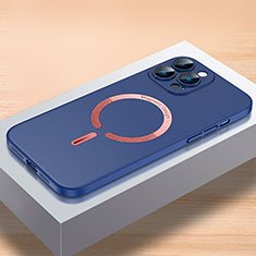Funda Dura Plastico Rigida Carcasa Mate con Mag-Safe Magnetic QC1 para Apple iPhone 14 Pro Azul