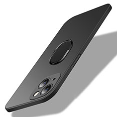 Funda Dura Plastico Rigida Carcasa Mate con Magnetico Anillo de dedo Soporte A01 para Apple iPhone 13 Mini Negro
