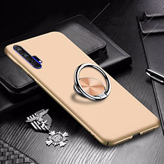 Funda Dura Plastico Rigida Carcasa Mate con Magnetico Anillo de dedo Soporte A01 para Huawei Honor 20 Pro Oro