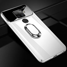 Funda Dura Plastico Rigida Carcasa Mate con Magnetico Anillo de dedo Soporte A01 para Huawei Mate 30 Lite Blanco