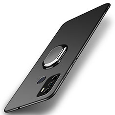 Funda Dura Plastico Rigida Carcasa Mate con Magnetico Anillo de dedo Soporte A01 para Oppo A32 Negro